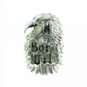 Sterling Silver Mens Enormous Heavy 1OZ Born Wild Biker Eagle Ri