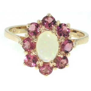 9ct Rose Gold Fiery Opal & Pink Tourmaline RingFree P&P